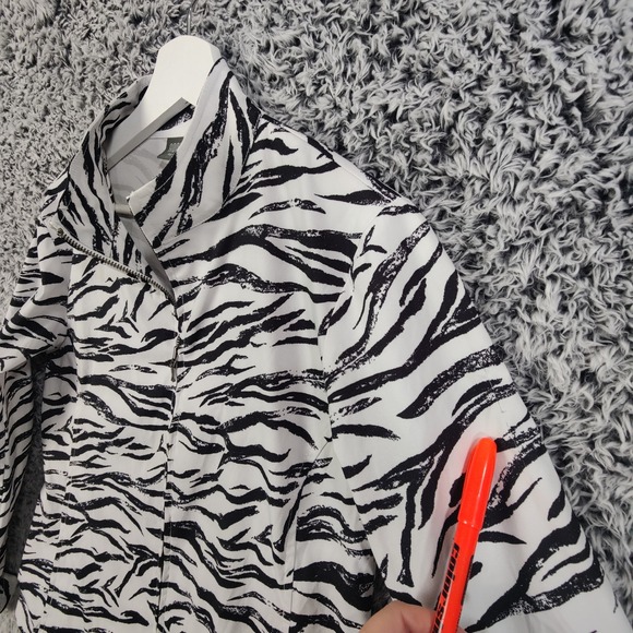 Additions Chicos Women 0 Small Zebra Animal Zip Up Jacket Maximalist Long Sleeve - Picture 8 of 16
